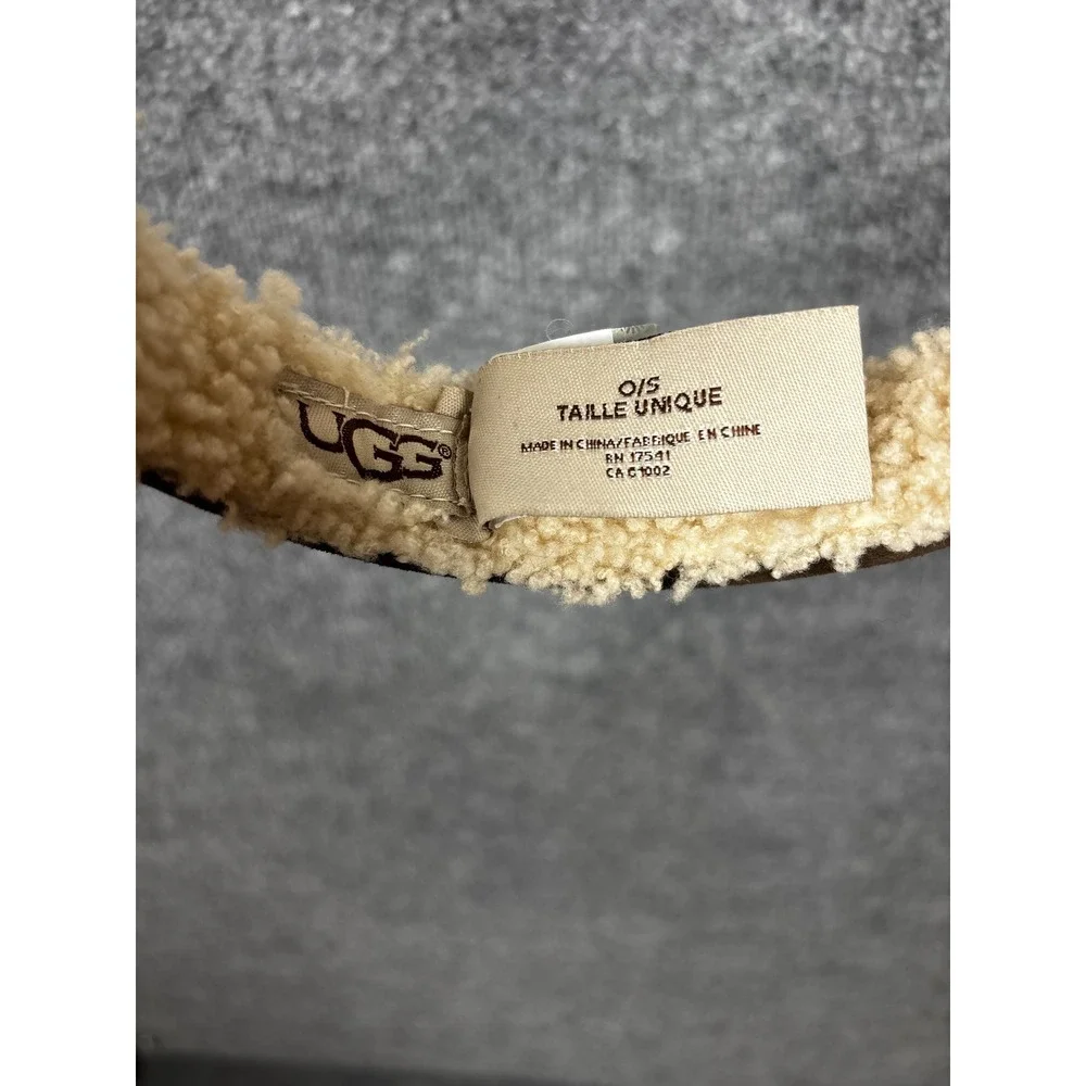 UGG Earmuffs Brown Suede Australia‎ Shearling Sheepskin Winter Accessory O/S